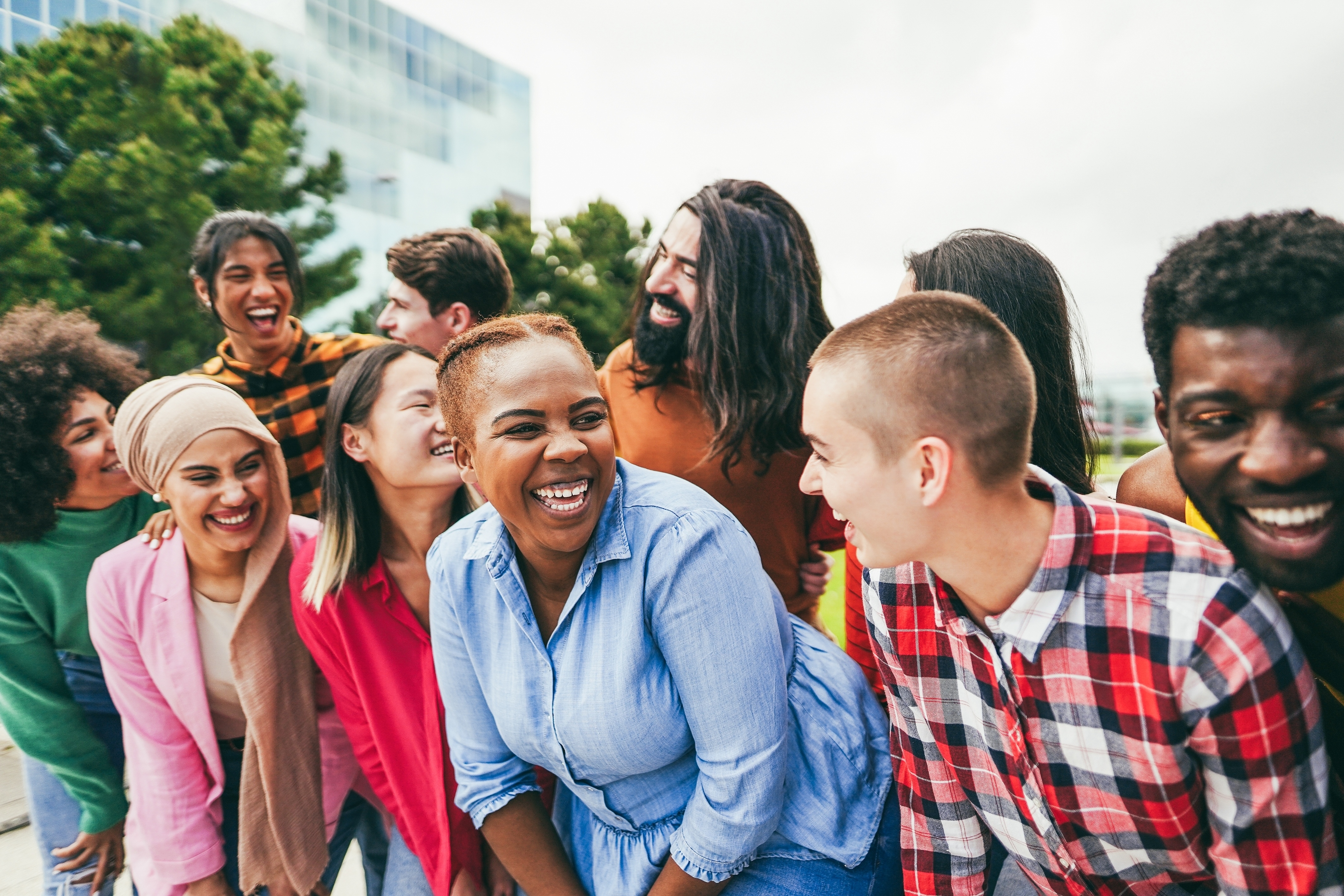 Diverse LGBTQIA+ community together